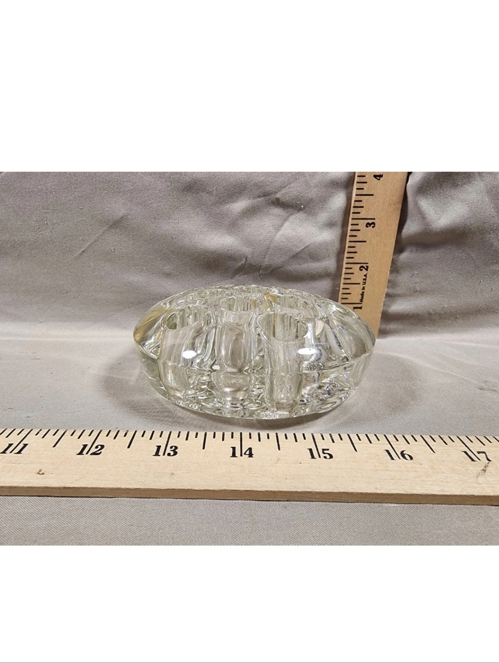 Vintage Glass Flower Frog Vase Insert Flawless Shape